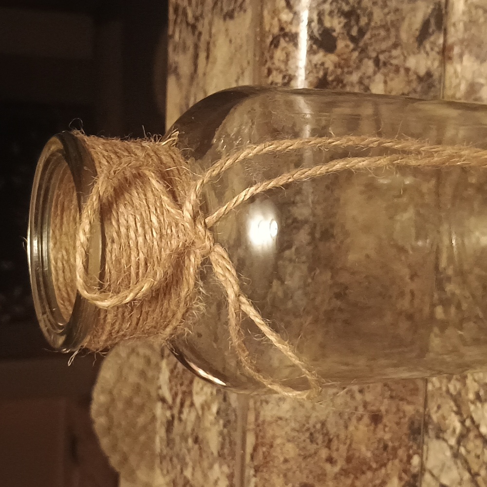 Rustic Boho Sheek Glass Vase Set with Twine Accents. Three Varieties All New - Picture 10 of 10